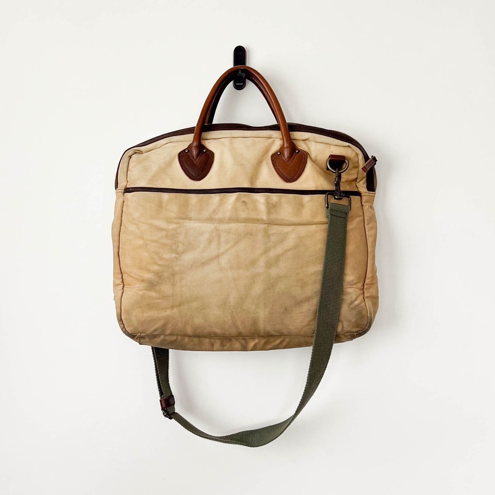 Rare Vintage L.L. Bean Naturally Aged And Distressed Blanket Tech Bag Briefcase - Picture 8 of 9